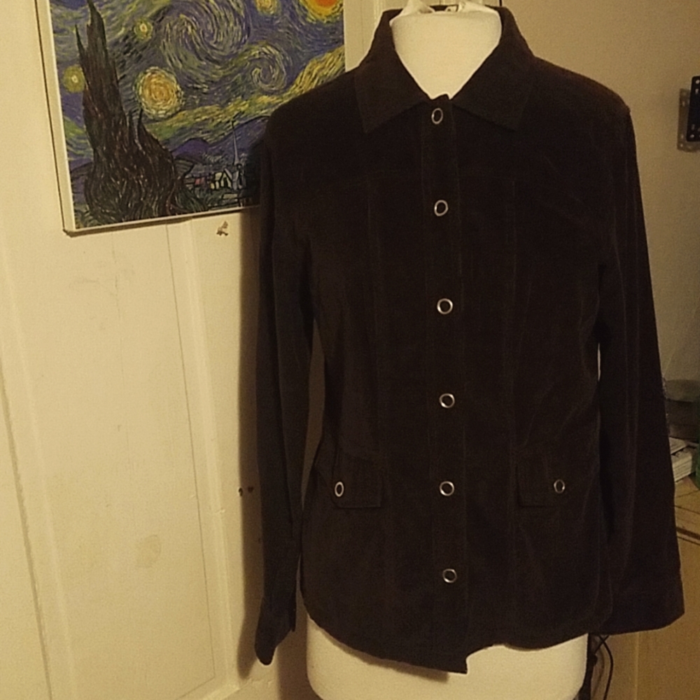 ARCHITECH M Brown Courdary Jacket W/ Gold Circle Buttons